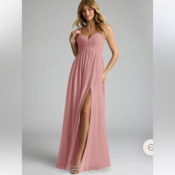 Azazie ALIA Floor Length Dress in Dusty Rose - Picture 1 of 9